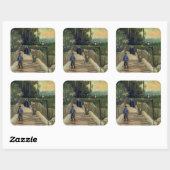 Vincent van Gogh - Sloping Path in Montmartre Vierkante Sticker (Vel)