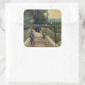 Vincent van Gogh - Sloping Path in Montmartre Vierkante Sticker (Tas)
