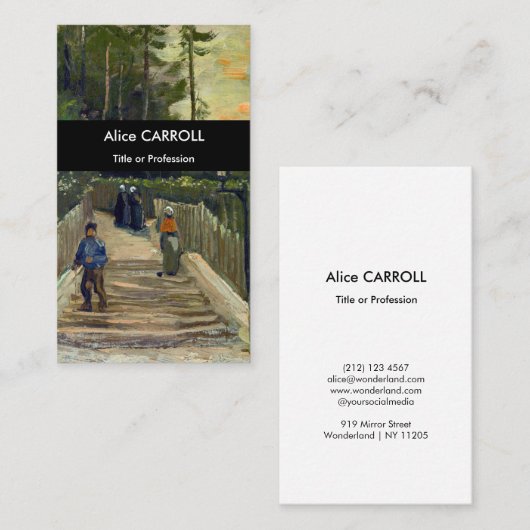 Vincent van Gogh - Sloping Path in Montmartre Visitekaartje (Voorkant / Achterkant)