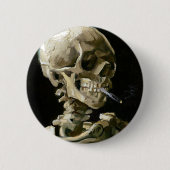 Vincent van Gogh Smoking Skeleton Ronde Button 5,7 Cm (Voorkant)
