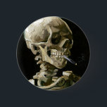 Vincent van Gogh Smoking Skeleton Ronde Button 5,7 Cm<br><div class="desc">Roken Skelet geschilderd door Vincent van Gogh in 1886.</div>