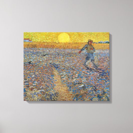 Vincent Van Gogh - Sower met gestelde zon Canvas Afdruk (Voorkant)