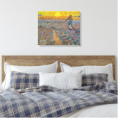 Vincent Van Gogh - Sower met gestelde zon Canvas Afdruk (Insitu (Slaapkamer))