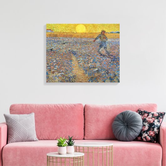 Vincent Van Gogh - Sower met gestelde zon Canvas Afdruk (Insitu (Woonkamer))