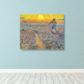 Vincent Van Gogh - Sower met gestelde zon Canvas Afdruk (Insitu (Houten vloer))