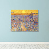 Vincent van Gogh - Sower met Setting Sun Canvas Afdruk (Insitu (Houten vloer))