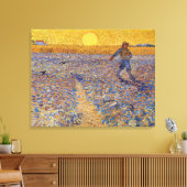 Vincent van Gogh - Sower met Setting Sun Canvas Afdruk (Insitu (Woonkamer))