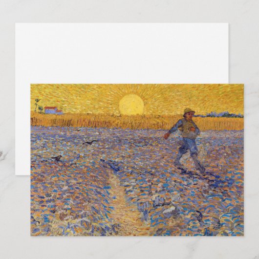 Vincent van Gogh - Sower met Setting Sun Kaart (Voorkant / Achterkant)
