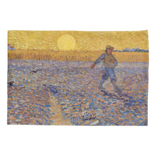 Vincent van Gogh - Sower met Setting Sun Kussensloop (Achterkant)