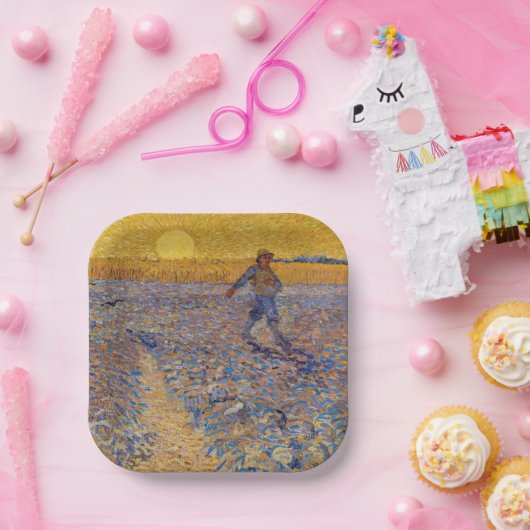 Vincent van Gogh - Sower met Setting Sun Papieren Bordje (Feest)