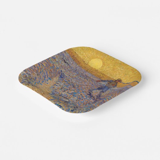 Vincent van Gogh - Sower met Setting Sun Papieren Bordje (Gebogen)