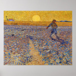 Vincent van Gogh - Sower met Setting Sun Poster