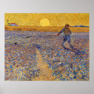 Vincent van Gogh - Sower met Setting Sun Poster