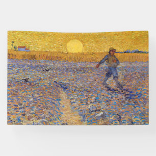 Vincent van Gogh - Sower met Setting Sun Spandoek