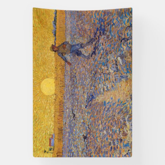 Vincent van Gogh - Sower met Setting Sun Spandoek (Verticaal)