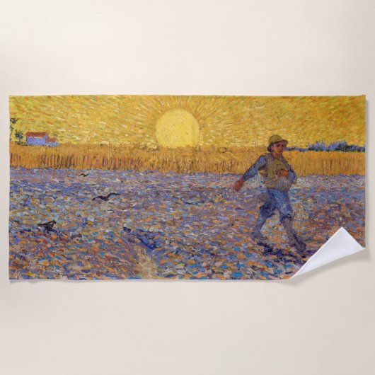 Vincent van Gogh - Sower met Setting Sun Strandlaken (Voorkant)
