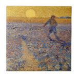 Vincent van Gogh - Sower met Setting Sun Tegeltje<br><div class="desc">The Sower / Sower with Setting Sun - Vincent van Gogh,  Oil on Canvas,  1888,  Arles</div>