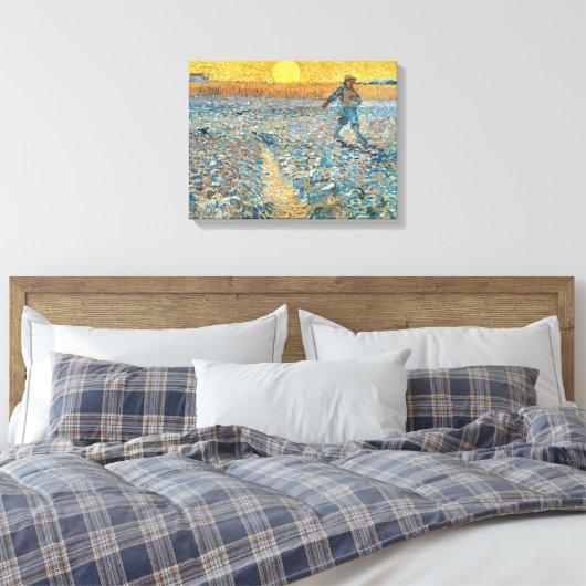 Vincent Van Gogh  Sower op Sunset Canvas Afdruk (Insitu (Slaapkamer))