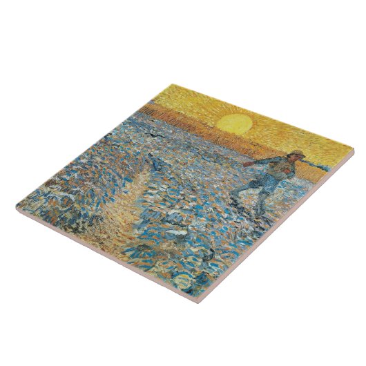 Vincent Van Gogh  Sower op Sunset Canvas Tegeltje (Zijkant)