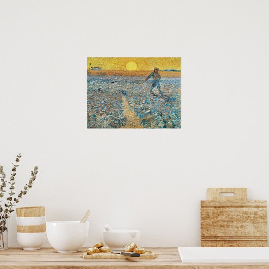 Vincent Van Gogh  Sower op Sunset Poster (Keuken)