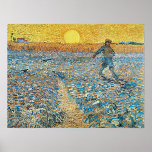 Vincent Van Gogh  Sower op Sunset Poster