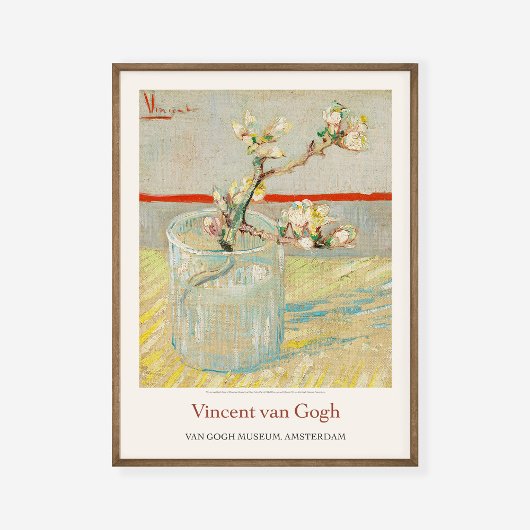 Vincent Van Gogh Sprig van de bloeiende Amandelkun Poster