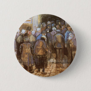 Vincent van Gogh Staatsloterij Kantoor (Arm Geld) Ronde Button 5,7 Cm