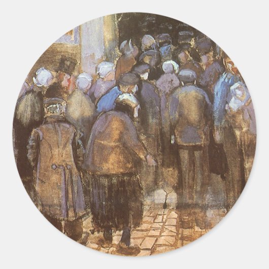 Vincent van Gogh Staatsloterij Kantoor (Slecht Gel Ronde Sticker (Voorkant)