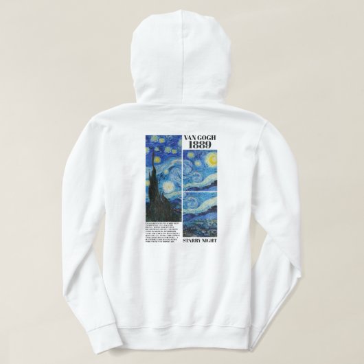 Vincent Van Gogh Starry Night 1889 Art  Hoodie (Design achterkant)