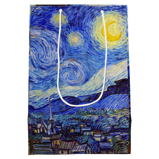 Vincent van Gogh, ” Starry night ” Medium Cadeauzakje (Achterkant)