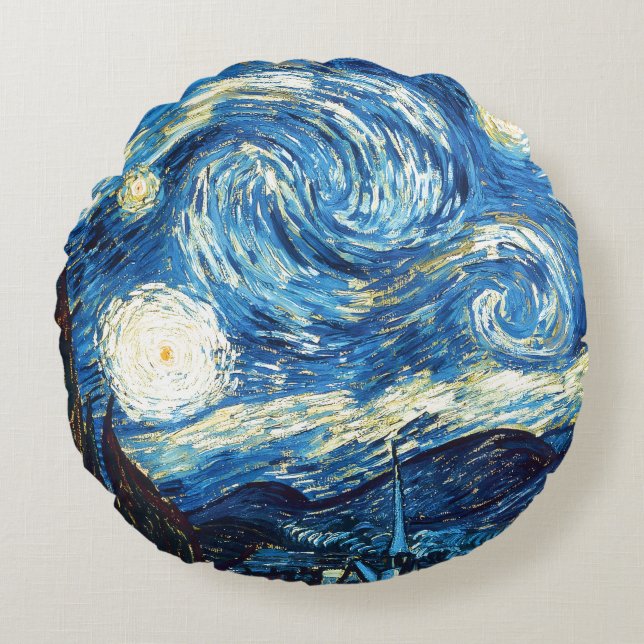 Vincent van Gogh, Starry Night Rond Kussen (Voorkant)