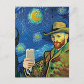 Vincent Van Gogh Starry Selfie nacht door Ricaso Briefkaart (Voorkant)