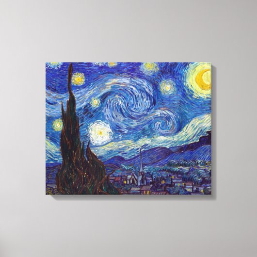 VINCENT VAN GOGH - Sterrennacht 1889 Canvas Afdruk (Voorkant)