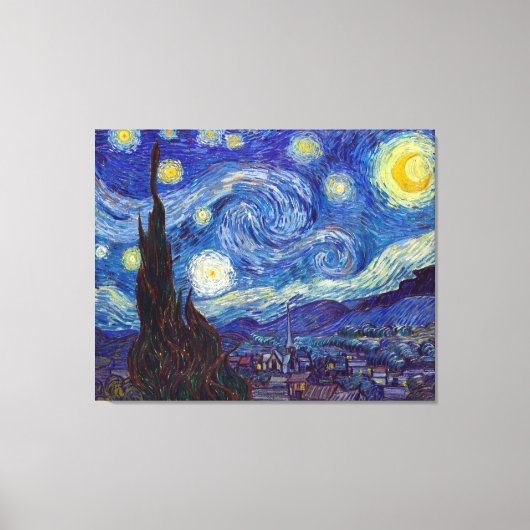 VINCENT VAN GOGH - Sterrennacht 1889 Canvas Afdruk (Voorkant)