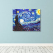 VINCENT VAN GOGH - Sterrennacht 1889 Canvas Afdruk (Insitu (Houten vloer))
