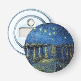 Vincent van Gogh - Sterrennacht aan de Rhône Button Flesopener