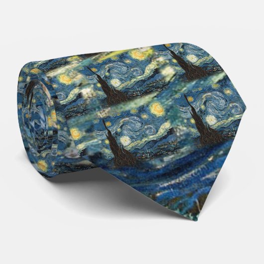 Vincent van Gogh, Sterrennacht. Bekende kunst. Stropdas (Opgerold)