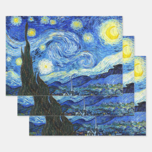 Vincent Van Gogh Sterrennacht Blue Yellow Inpakpapier Vel