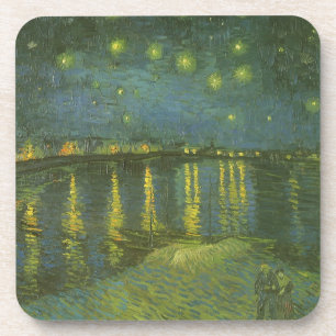 Vincent van Gogh - Sterrennacht boven de Rhône Bier Onderzetter