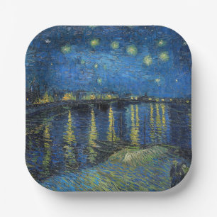 Vincent van Gogh - Sterrennacht boven de Rhône Papieren Bordje