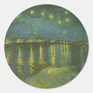 Vincent van Gogh - Sterrennacht boven de Rhône Ronde Sticker