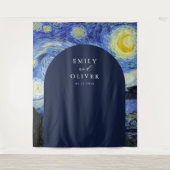 Vincent van Gogh Sterrennacht bruiloft achtergrond Wandkleed (Voorkant)