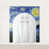 Vincent van Gogh Sterrennacht bruiloft achtergrond Wandkleed (Voorkant)