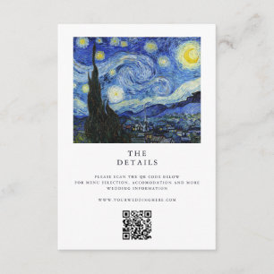 Vincent Van Gogh Sterrennacht bruiloft Informatiekaartje