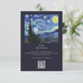 Vincent Van Gogh Sterrennacht bruiloft Informatiekaartje (Staand voorkant)