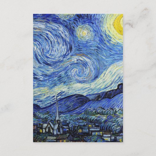 Vincent Van Gogh Sterrennacht bruiloft Informatiekaartje (Achterkant)