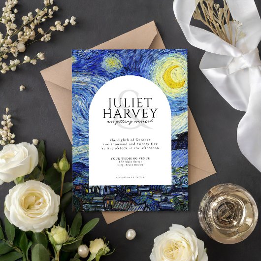 Vincent Van Gogh Sterrennacht bruiloft Kaart