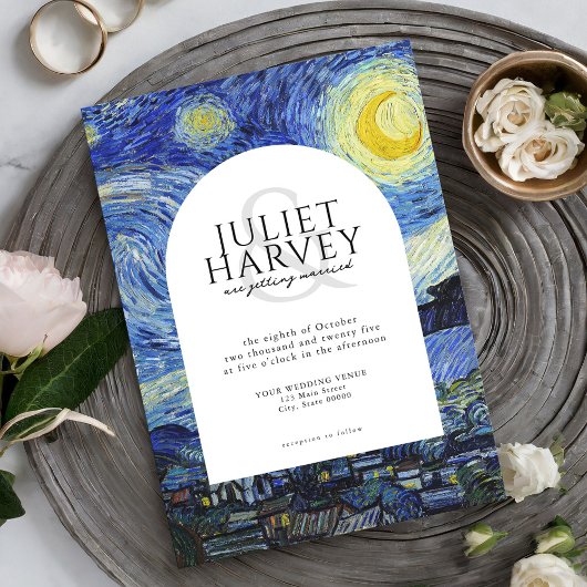 Vincent Van Gogh Sterrennacht bruiloft Kaart