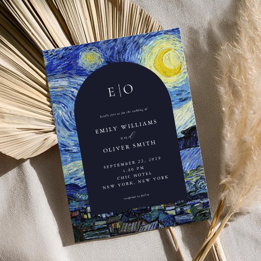Vincent Van Gogh Sterrennacht bruiloft Kaart