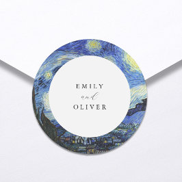 Vincent Van Gogh Sterrennacht bruiloft Ronde Sticker